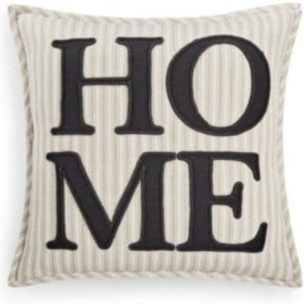 *CLOSE OUT* Lacourte Home Stripe Pillow Black 20×20 - 7893 - NEW